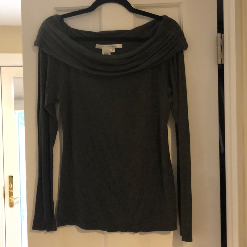 Gray Max Studio long sleeve fitted shirt